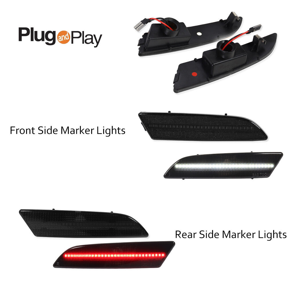 Suitable for 04-08 for Chrysler Crossfire Smoke Lens Side Marker LED Kit, White + Red