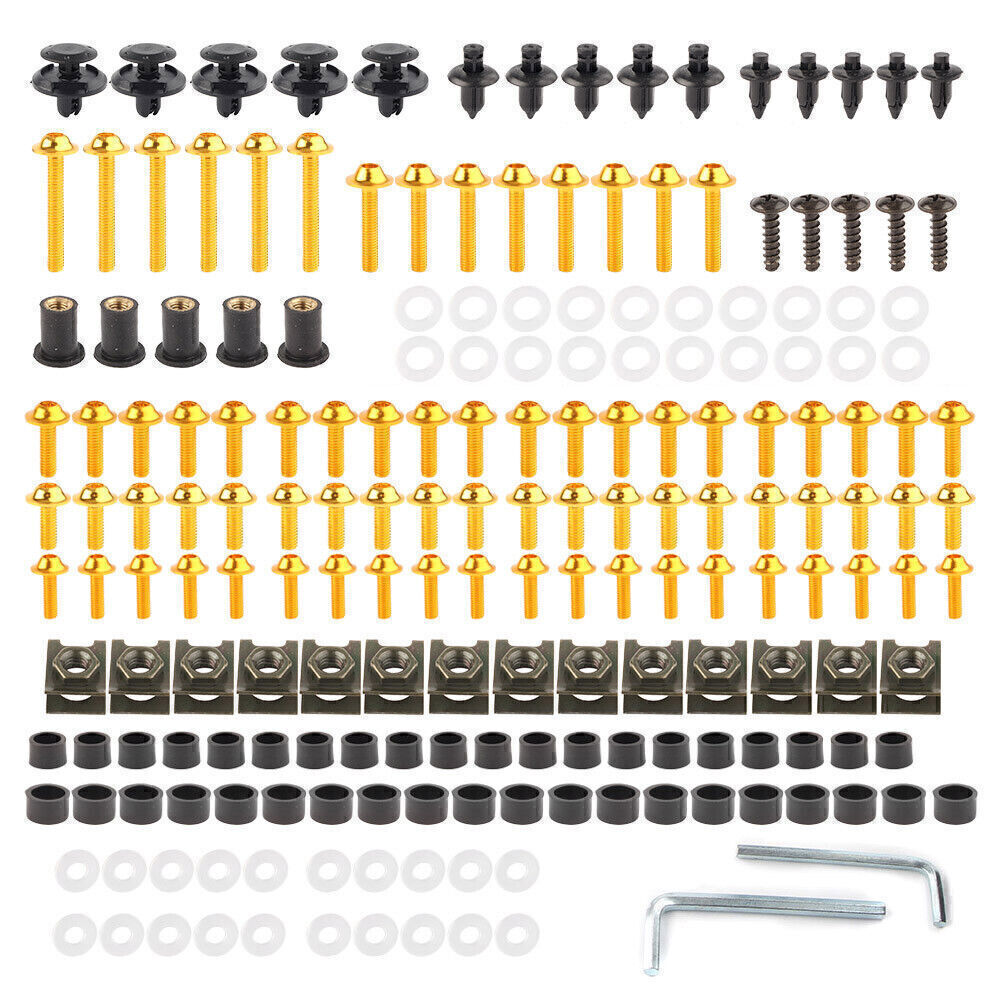 Fairing Bolt Body Screws Nuts Set w/ Box Kit for Honda CBR250R CBR300R GOLD