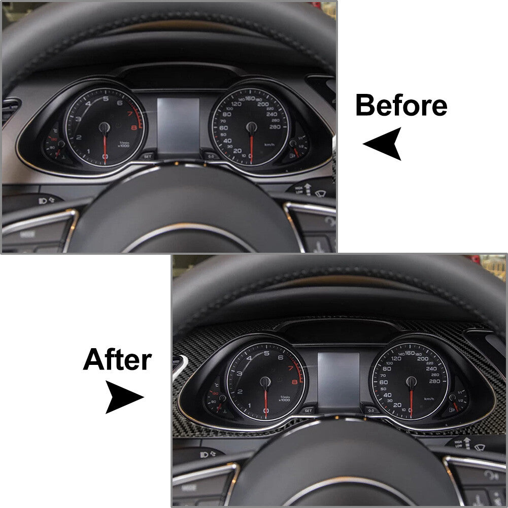 LHD Carbon Fiber Look Console Instrument Panel Cover Trim for Audi A4 B8 RS4