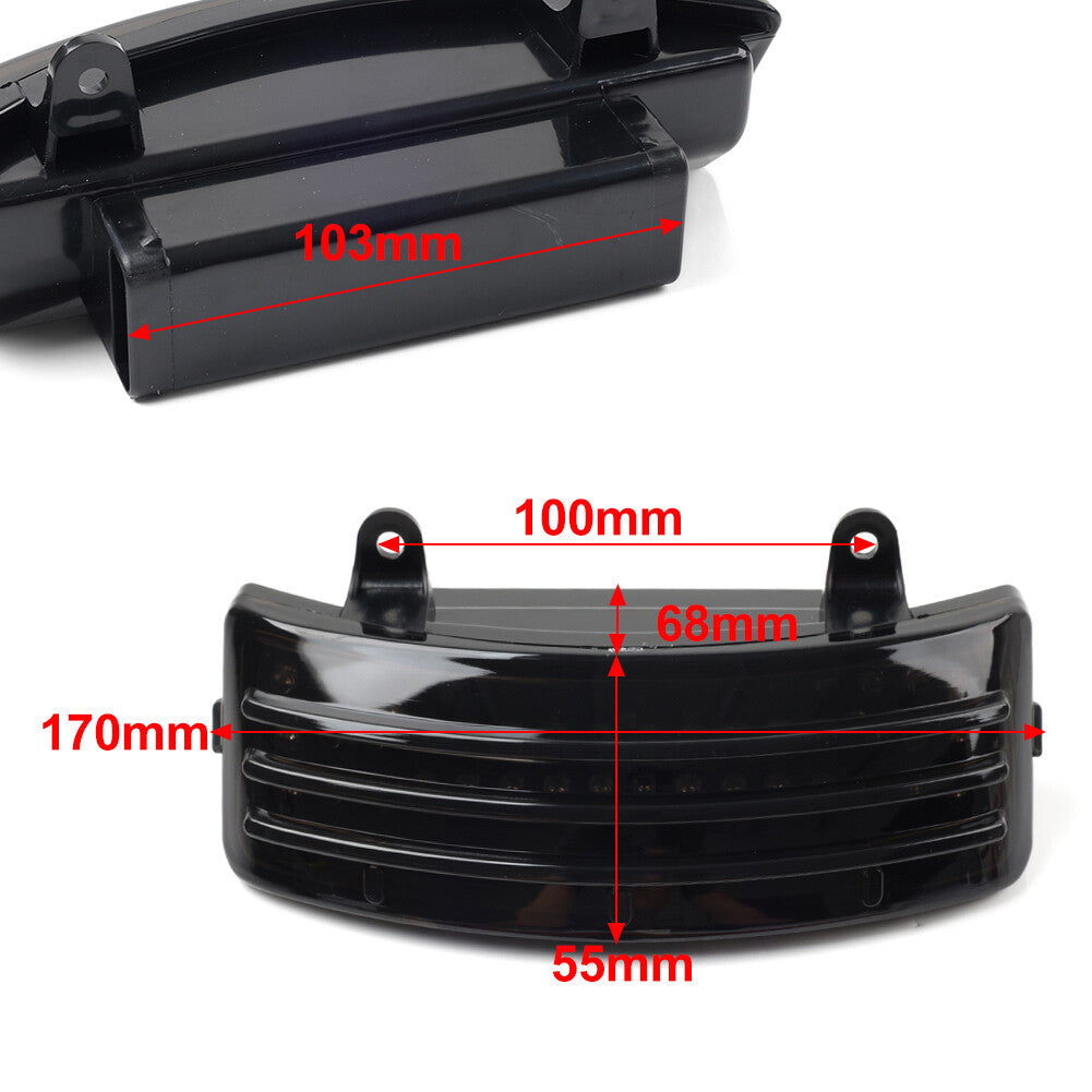 for Harley Street Glide 2014-2019 Smoke Tri-Bar LED Rear Tail Fender Tip Light