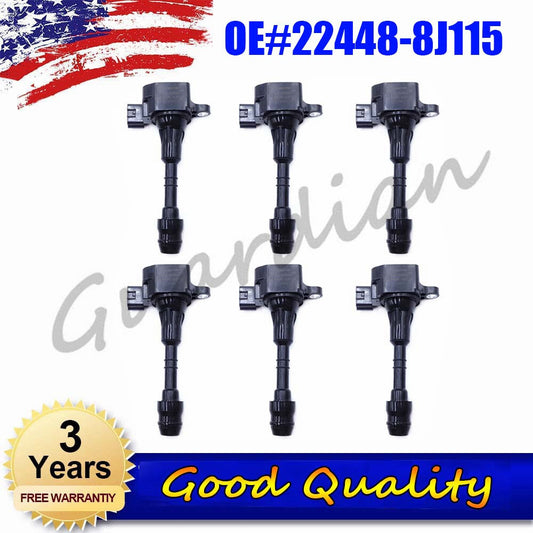 6PCS Ignition Coil 22448-8J115 for Nissan Xterra Quest Pathfinder Murano Maxima