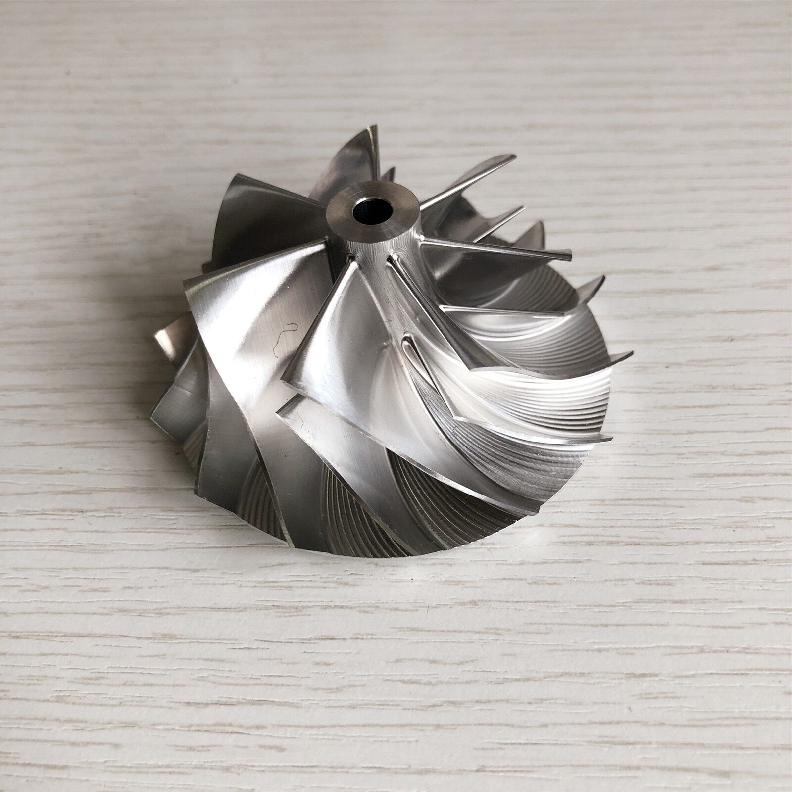 K16 54.64/71.00 mm 7+7 Blade Turbine Billet Compressor Wheel Cutting: 6.0