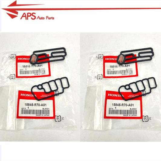 4-piece cylinder head solenoid valve gaskets for VTEC, suitable for Honda 15815R70A01 and 15845R70A01.