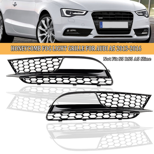 2x Front Lower Bumper Fog Light Grilles Cover Cap Trim For 2012-2016 for AUDI A5