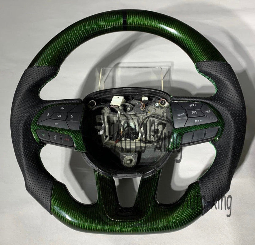 Paddle+Trim+Carbon Fiber Steering Wheel for Dodge Charger for Challenger SRT RT 15+