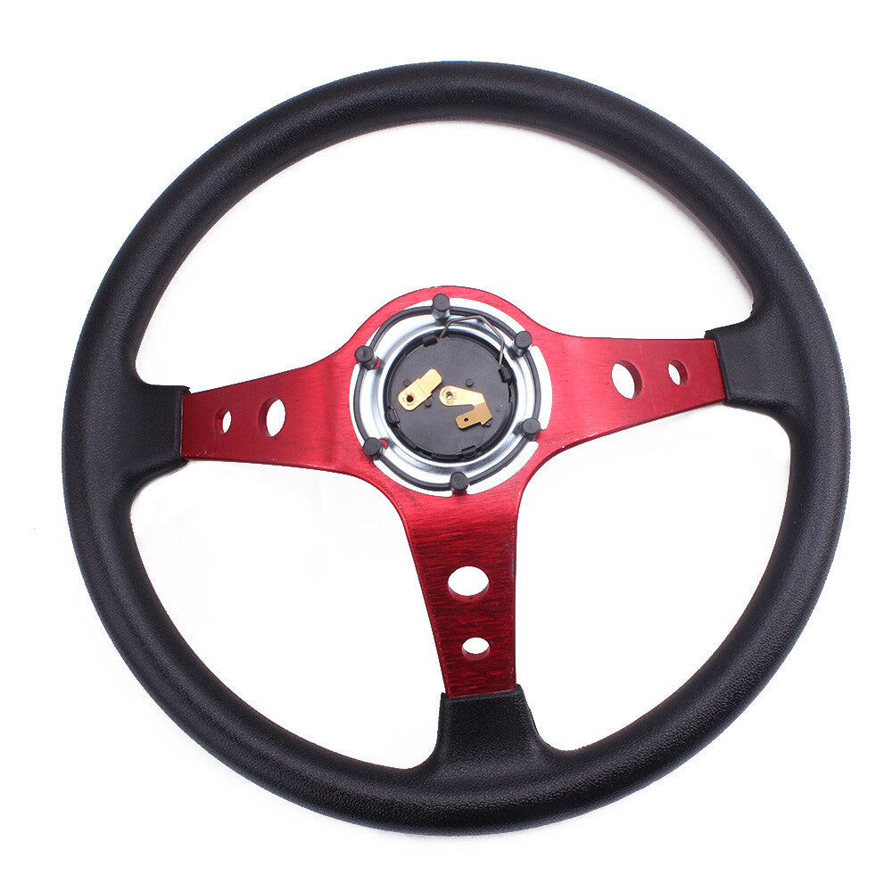 US 6Hole 13.5 Drifting Racing Steering Wheel +Quick Release Adapter Aluminum