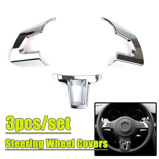 Chrome steering wheel trim cover frame for VW for Golf MK6, POLO for Bora Touran Eos for Jetta
