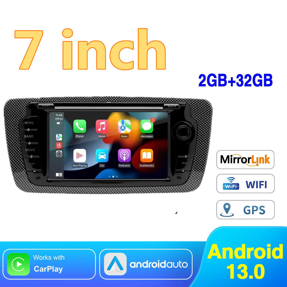 7inch Android 13.0 Car Radio for Seat Ibiza CarPlay Android Auto GPS Navigation