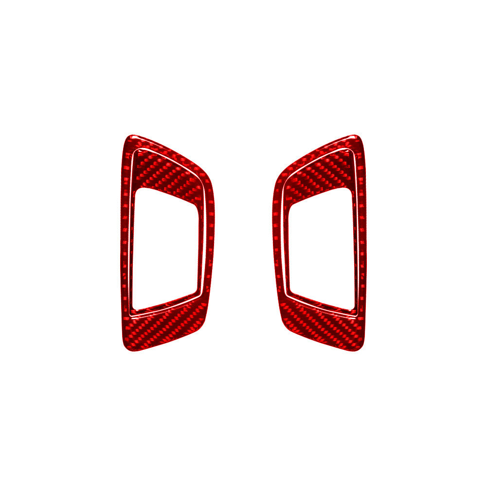 4Pcs Red Carbon Fiber Rear Door Handle Cover Trim for Ford Fiesta 2011-2015
