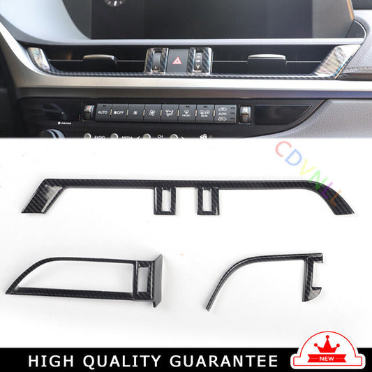Middle Air Outlet Vent Cover Trim Fit for Lexus for ES 2018-2021 Black Carbon Fiber