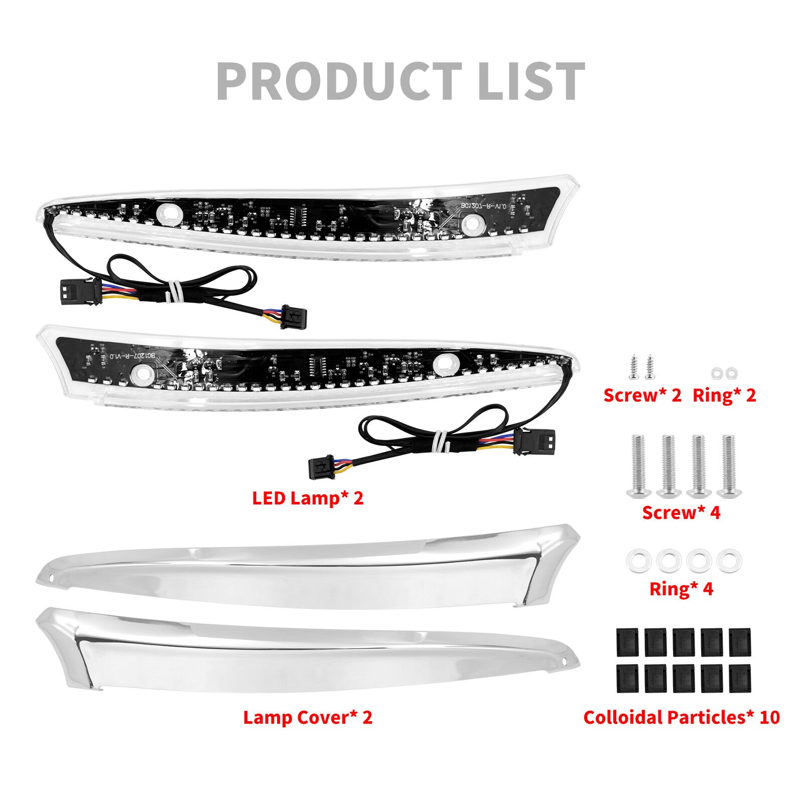 Chrome Windshield Trim w/ Turn Signal LED Light for Harley Road Glide 2015-2023