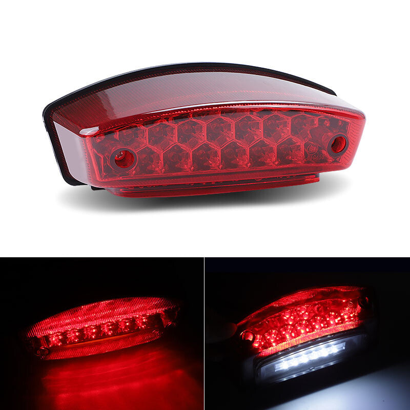 Motorcycle LED License Plate Running Lamp Rear Tail Brake Stop Light Universal