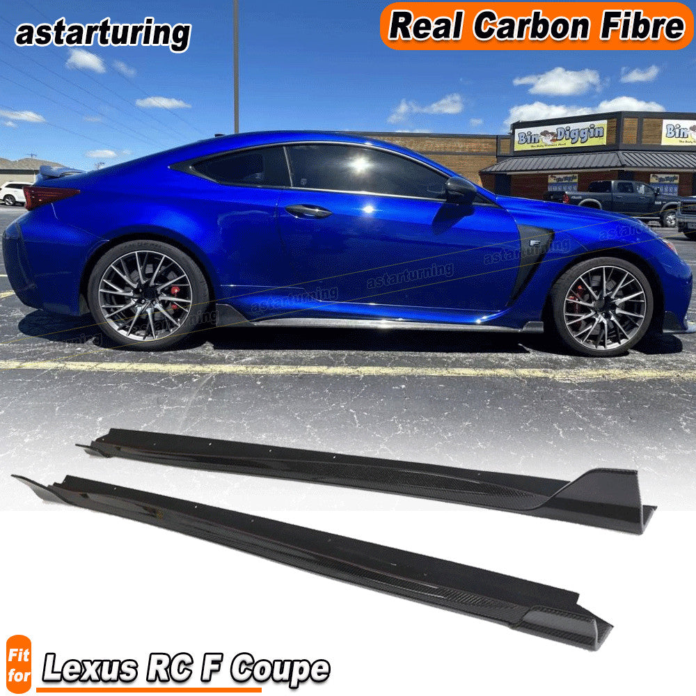for Lexus RC F Coupe 15-18 REAL CARBON Side Skirt Extension Lip Spoiler BODYKIT