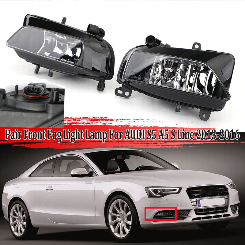 2x Front Bumper Fog Light Lamp For 2013-2016 for AUDI A5 S-Line S5 Halogen