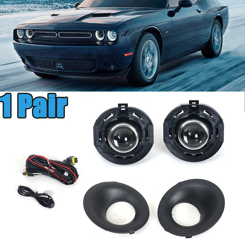 1 Pair Fog Lamp Fog Lights Cover w/Wiring for Dodge for Challenger 2014 2015-2018