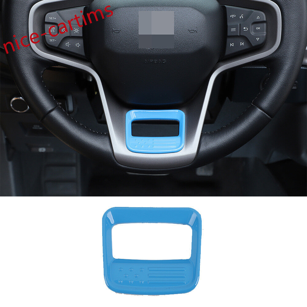 Fit for Ford Bronco 2021-24 Car Steering Wheel Bottom Panel Cover ABS Light Blue