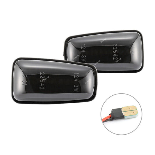 Pair LED Side Marker Indicator Light Repeater Black Fit for Peugeot 106 806 for Fiat