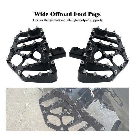 MX Style Wide Fat Foot Pegs Floorboard Fit for Harley Touring Road Electra Glide