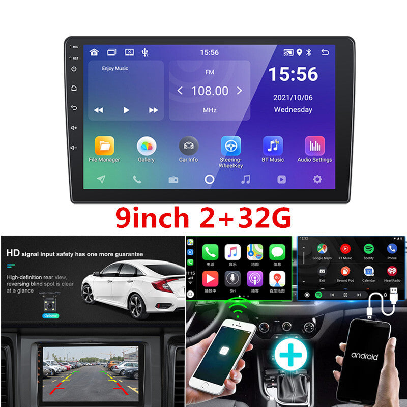 9in 2 Din Android Car Radio Autoradio Multimedia Player GPS Navi WIFI Stereo BT
