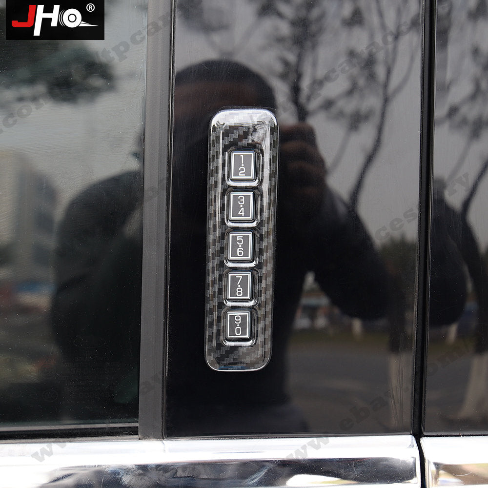 Car Door Lock Password Panel Cover Trim Carbon Fiber Black for Ford F150 2017+