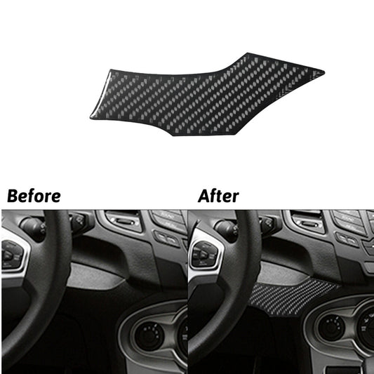 Carbon Fiber Below Of Climate Control Cover Trim for Ford Fiesta 2011-2015