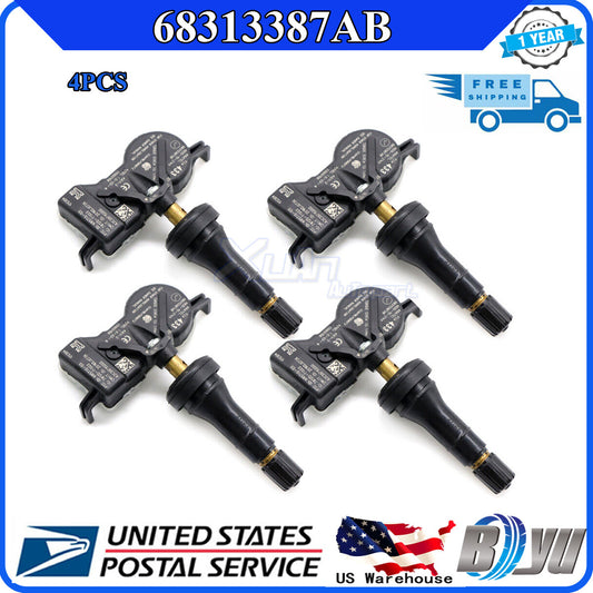4x 68313387AB tire pressure monitoring sensors (TPMS) for Dodge for Jeep 433MHz (68105280AF)