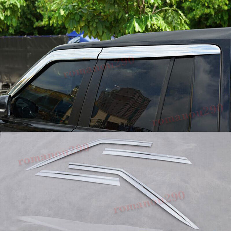 For LR Discovery 2010-2016 Chrome Window Wind Visors Rain Guard Vent Deflectors