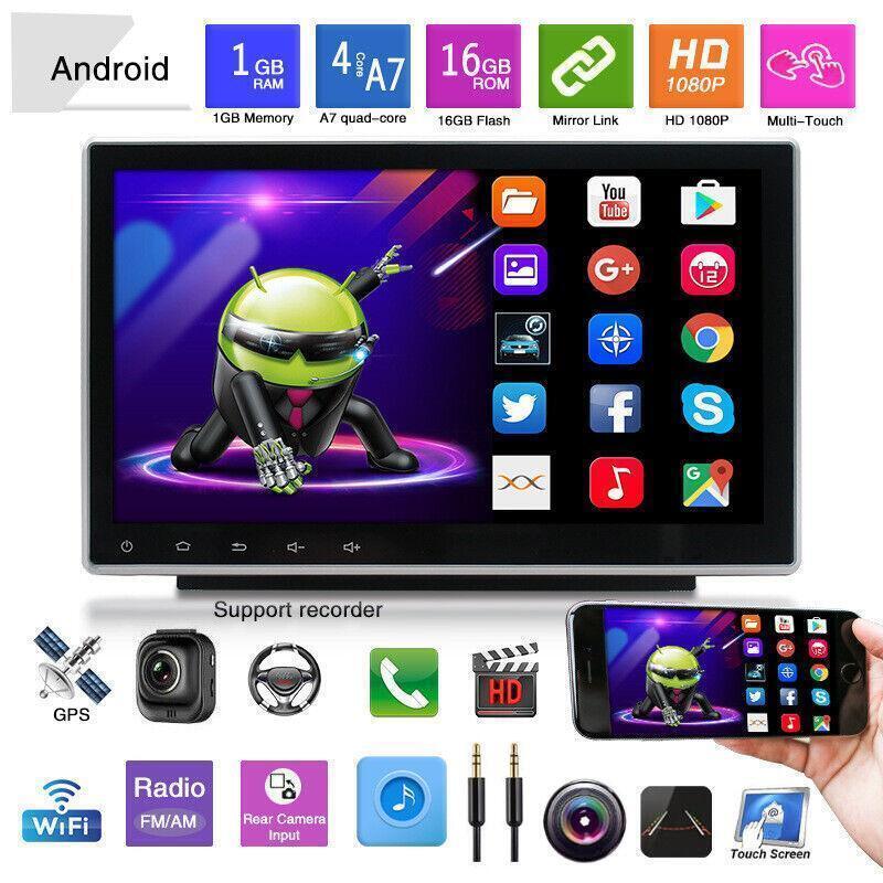 10.1 2Din Navi 1+16G Flip Up Car Quad Core Android Stereo Radio GPS MP5 Player