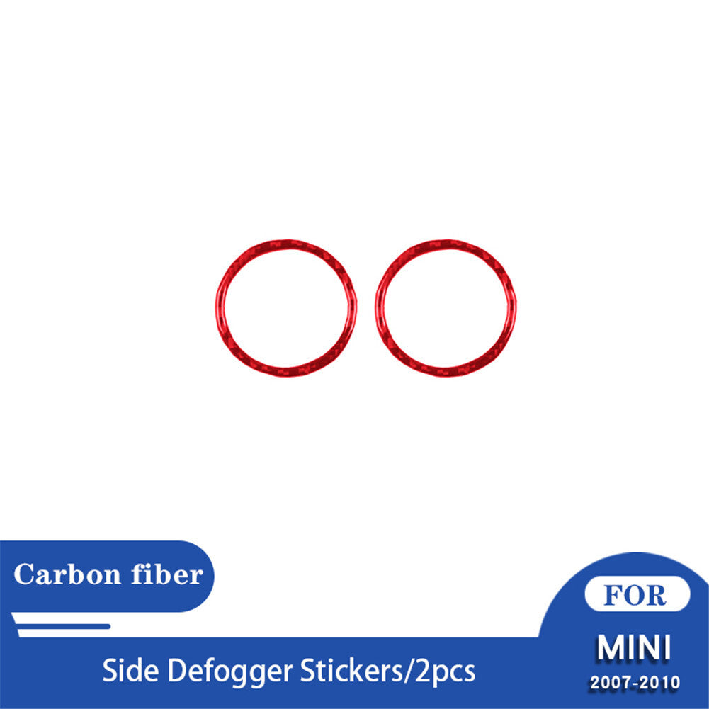 Red Carbon Fiber Interior Vent Outlet Trim for BMW for MINI Cooper 2007-2011