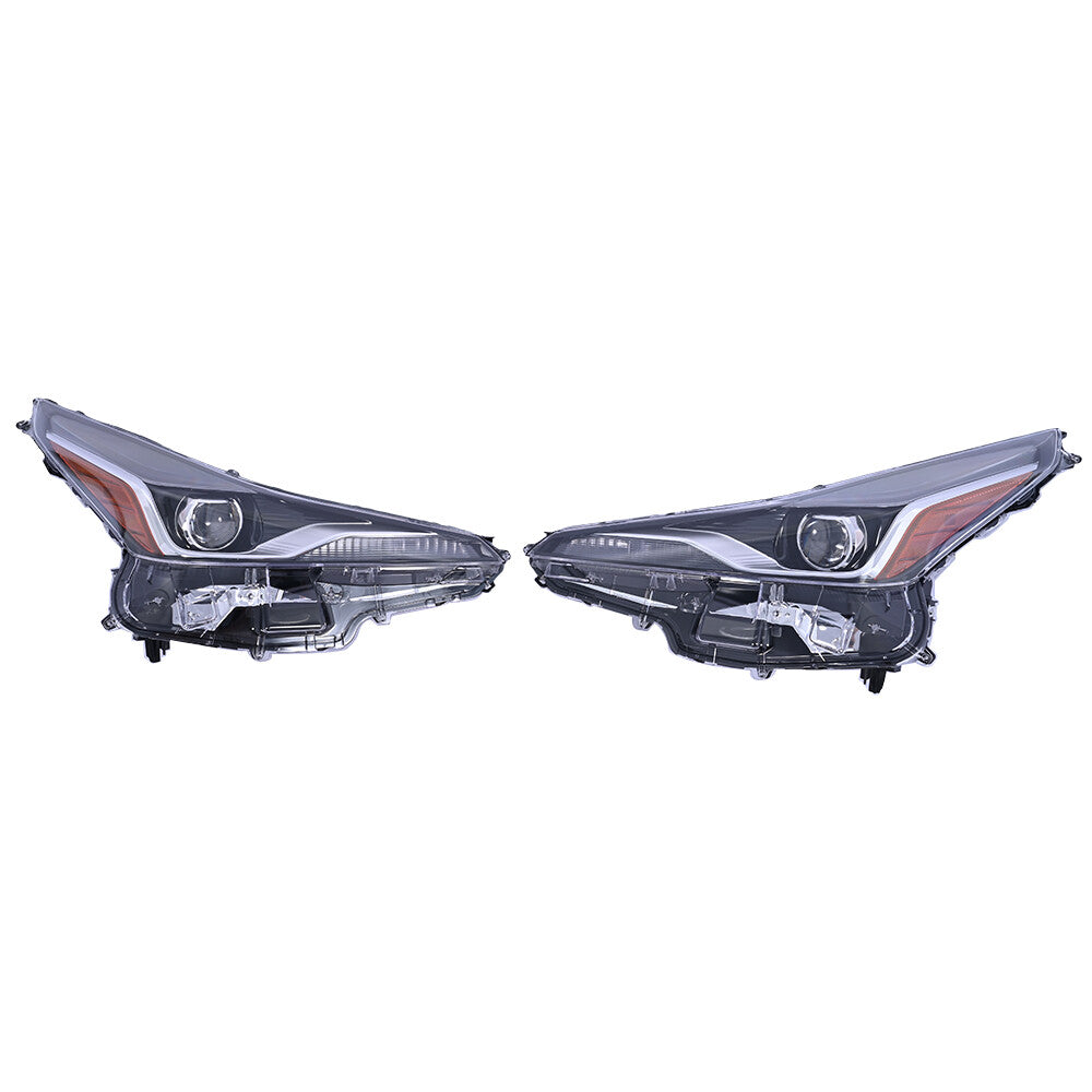L+R Front Headlight Headlamp Driver+Passenger Side Fits 2019-2022 for Toyota Prius