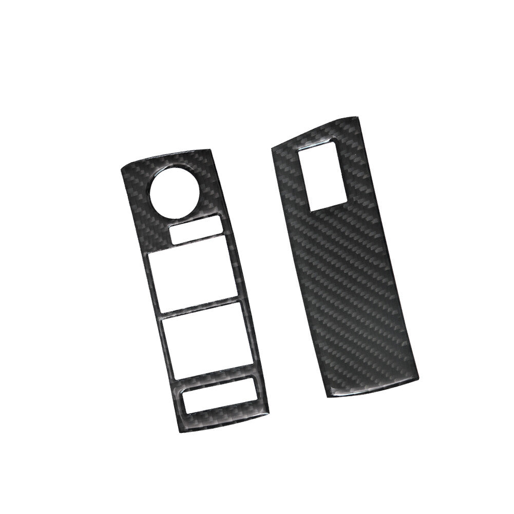 2X Carbon Fiber Front Window Regulator Trim for BMW X5 2000-2006 Type B