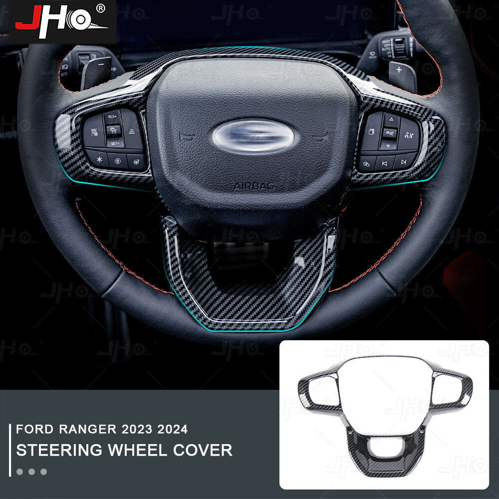 Carbon Fiber Style Car Steering Wheel Cover Anti-slip Cover Trim for Ford RANGER