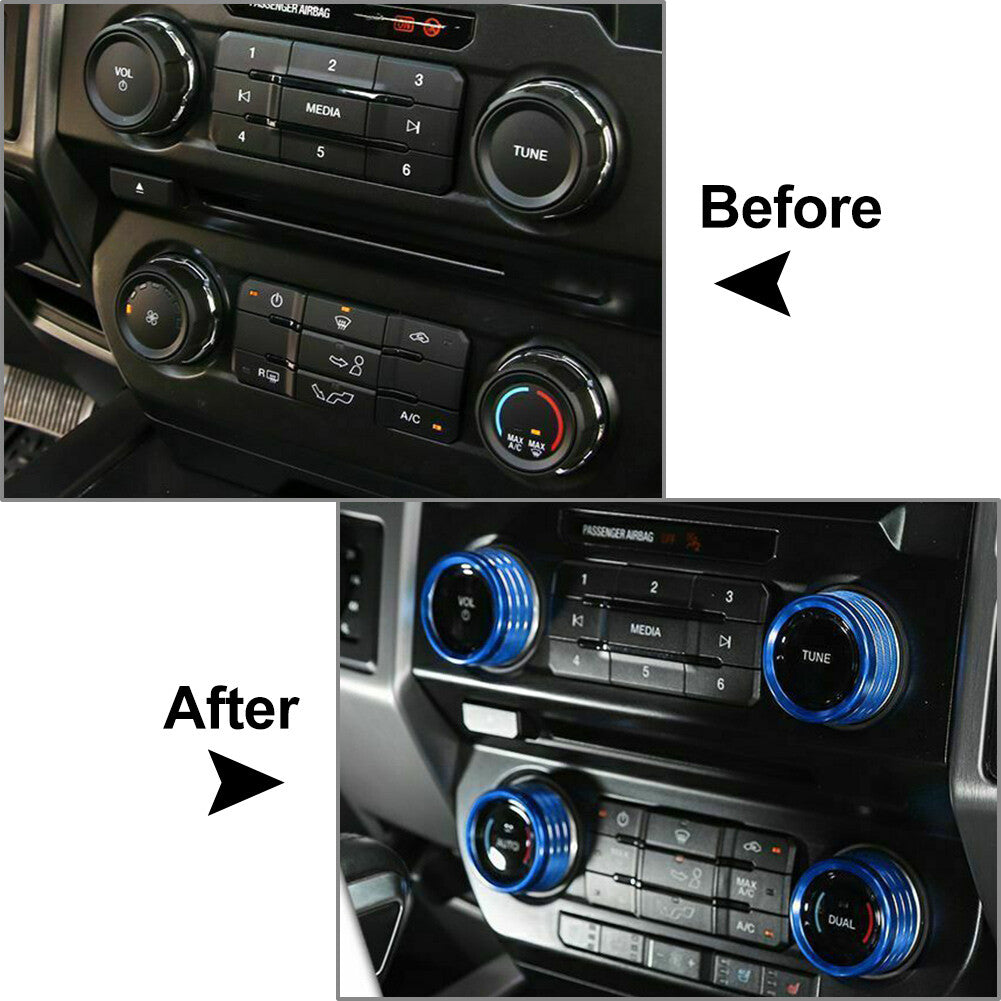 Air Conditioner Switch CD Button Ring Knob Trim FIT for Ford F150 XLT 2015-2020