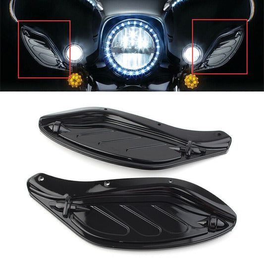 Side Wing Windshield Air Deflector Black Fit for Harley Touring FLHR FLHT CVO 96-13