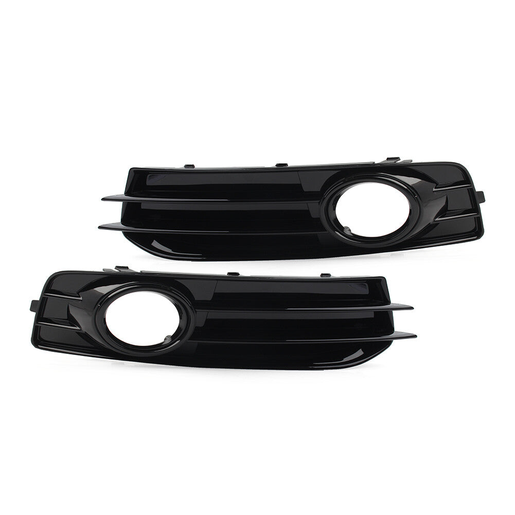 1 Pair Front Bumper Black Fog Light Grille Cover for Audi A3 8P 2009-2012