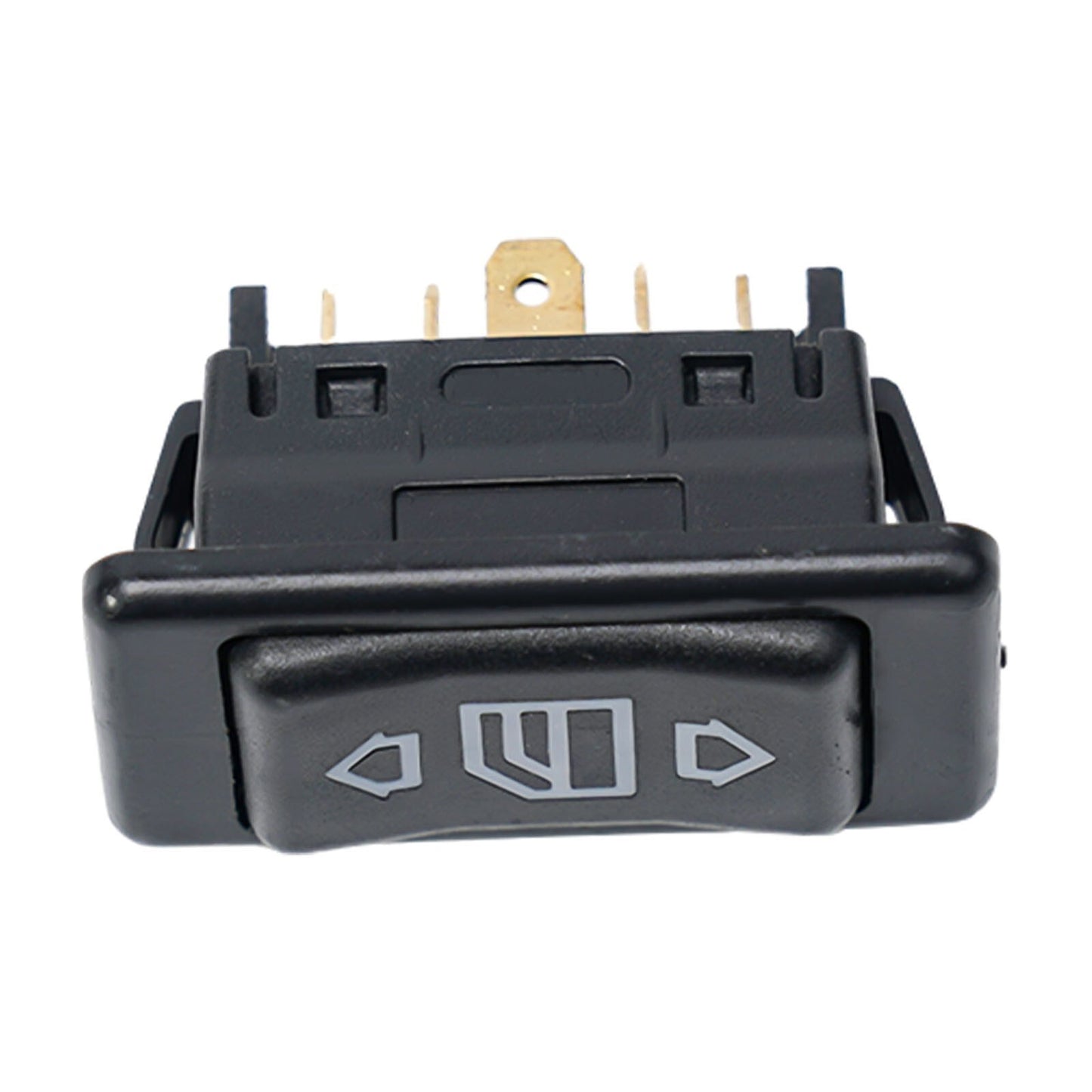 Car electric power switch button with green light, 6 pins, 12/24 volts, 20 amps, new.