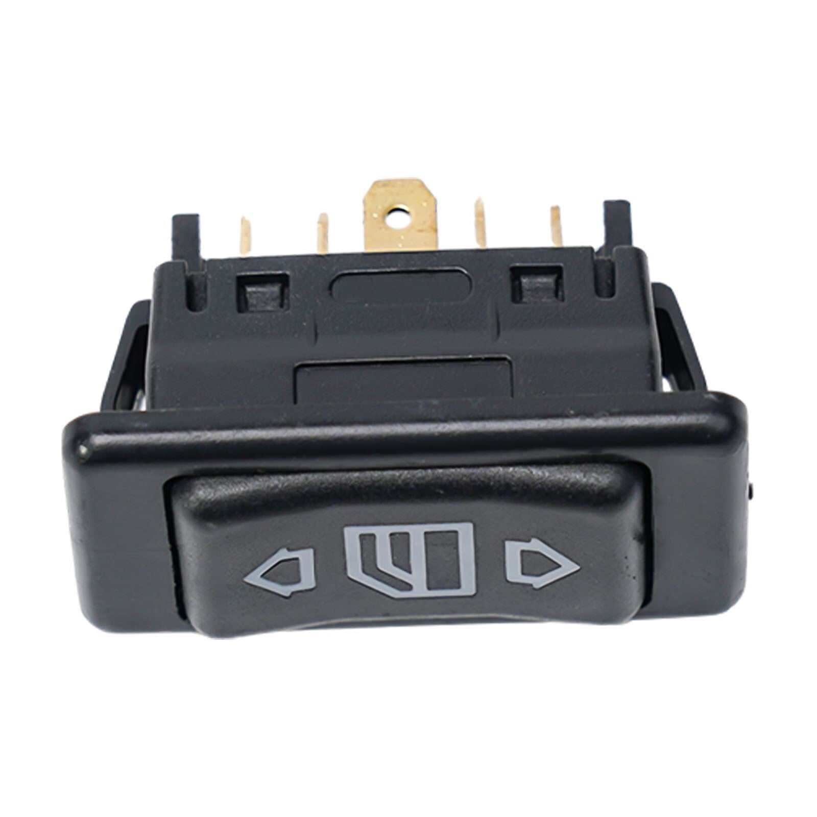 Car electric power switch button with green light, 6 pins, 12/24 volts, 20 amps, new.