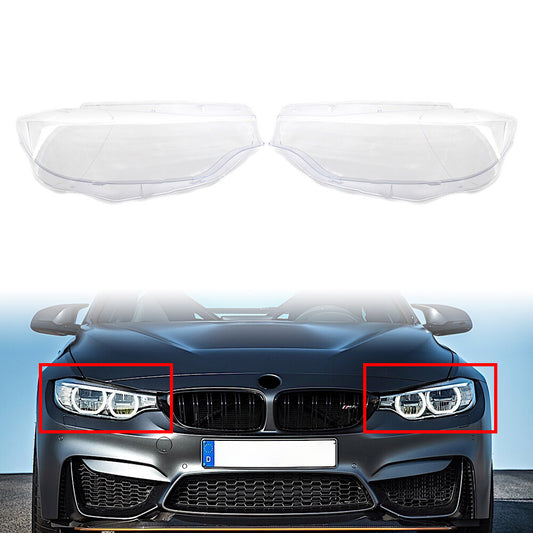 1Pair Transparent Headlight Lens Cover for BMW 4 Series M3 F82 F32 F33 F34 13-16