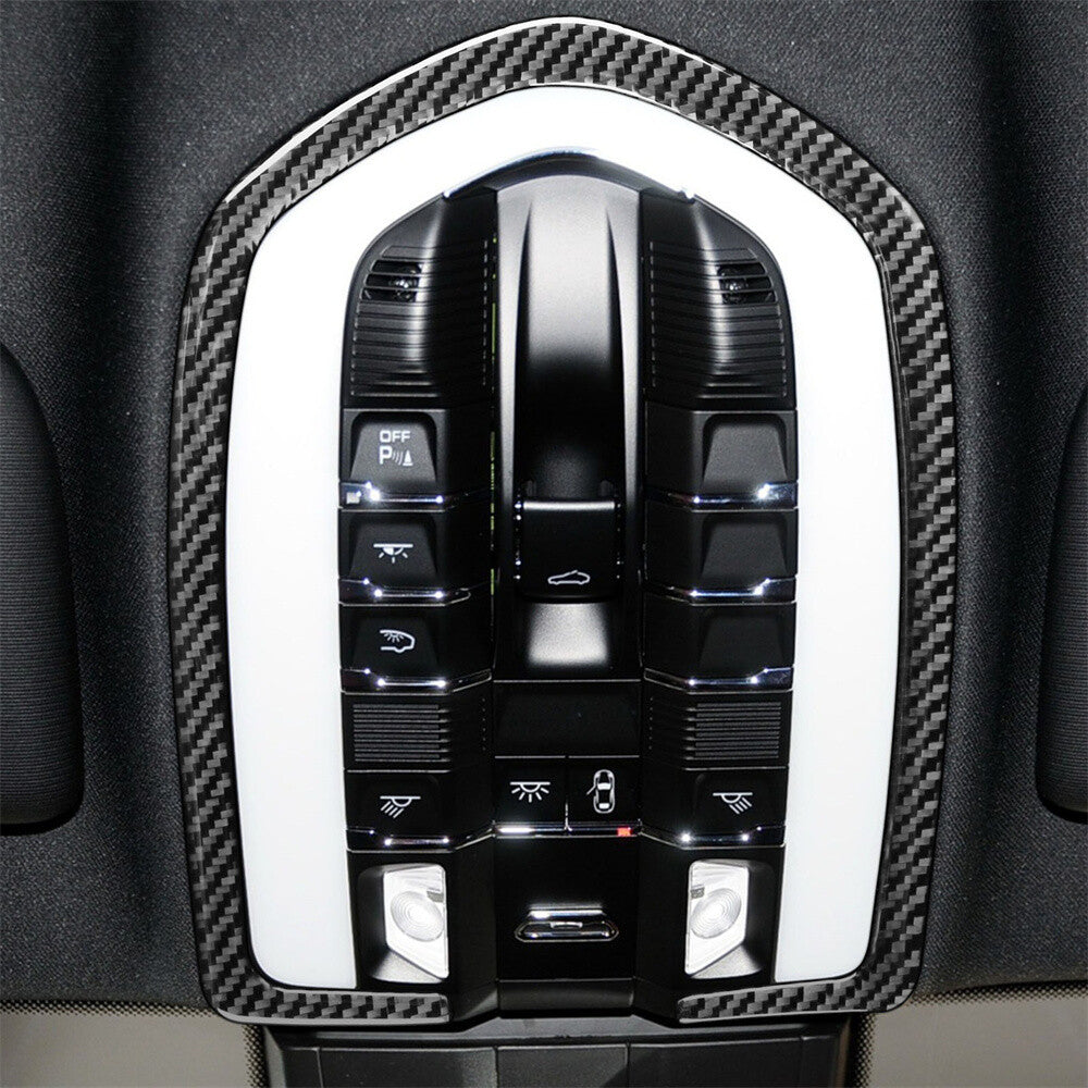Carbon Fiber Front Reading Light Lamp Decor Cover for Porsche for Panamera 2010-2016