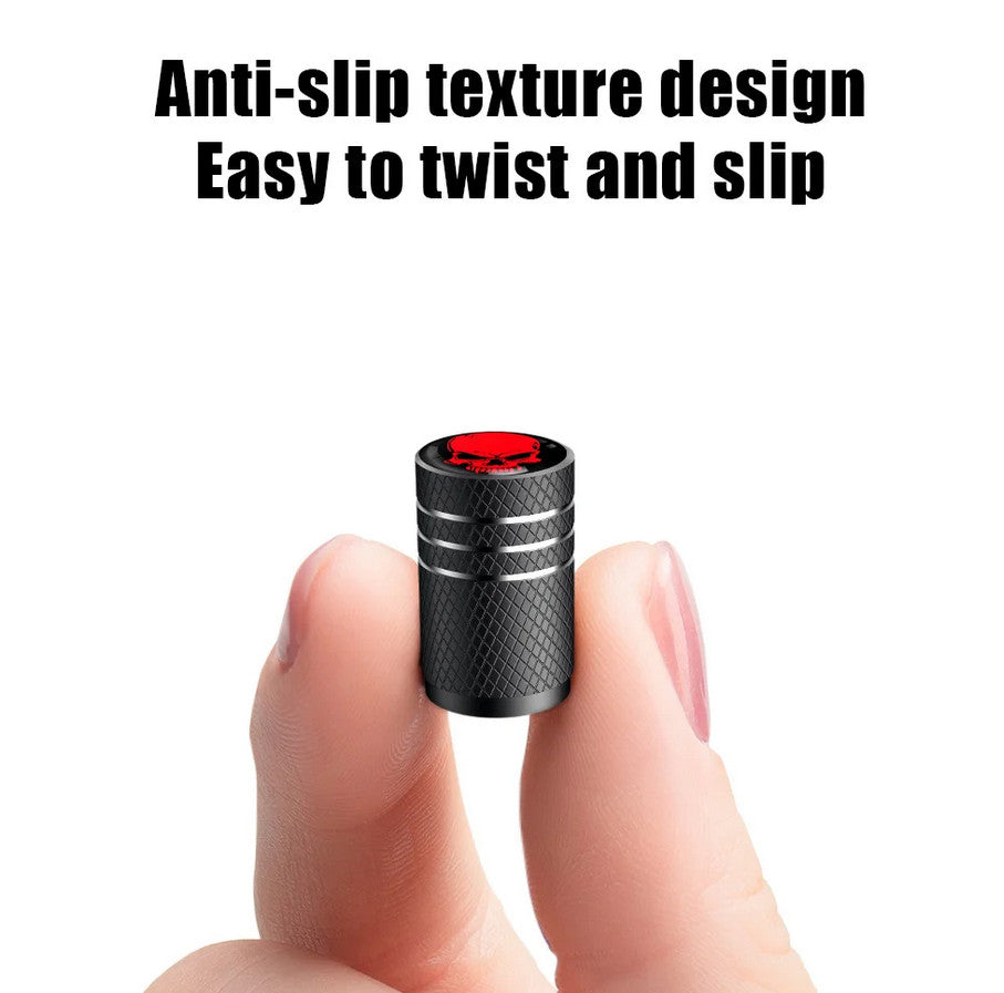 4-piece car tire valve cover rod air dust cover black bullet  for ford