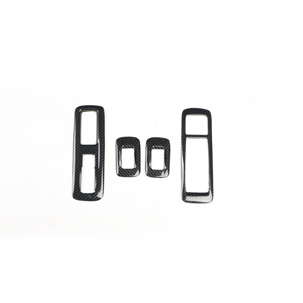 Glass Window Lifting Lock Panel Trim 4 for Lexus RX 2016-20 Black Carbon Fiber