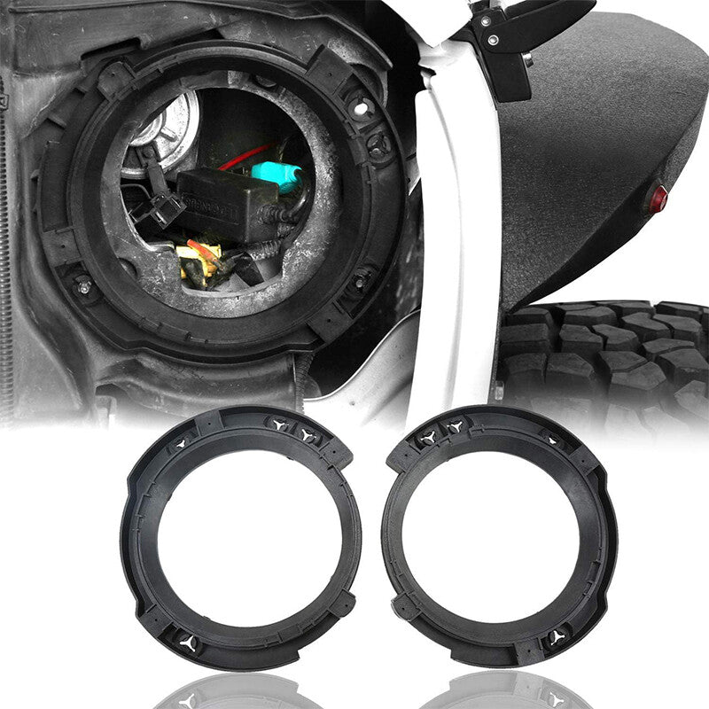2PC Bracket LED Headlight Mount Ring Support Base for Jeep for Wrangler JK 07-18