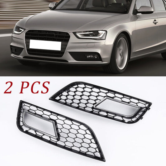 Fog light cover grille honeycomb design for Audi A4 B8.5 facelift models 2013-2016