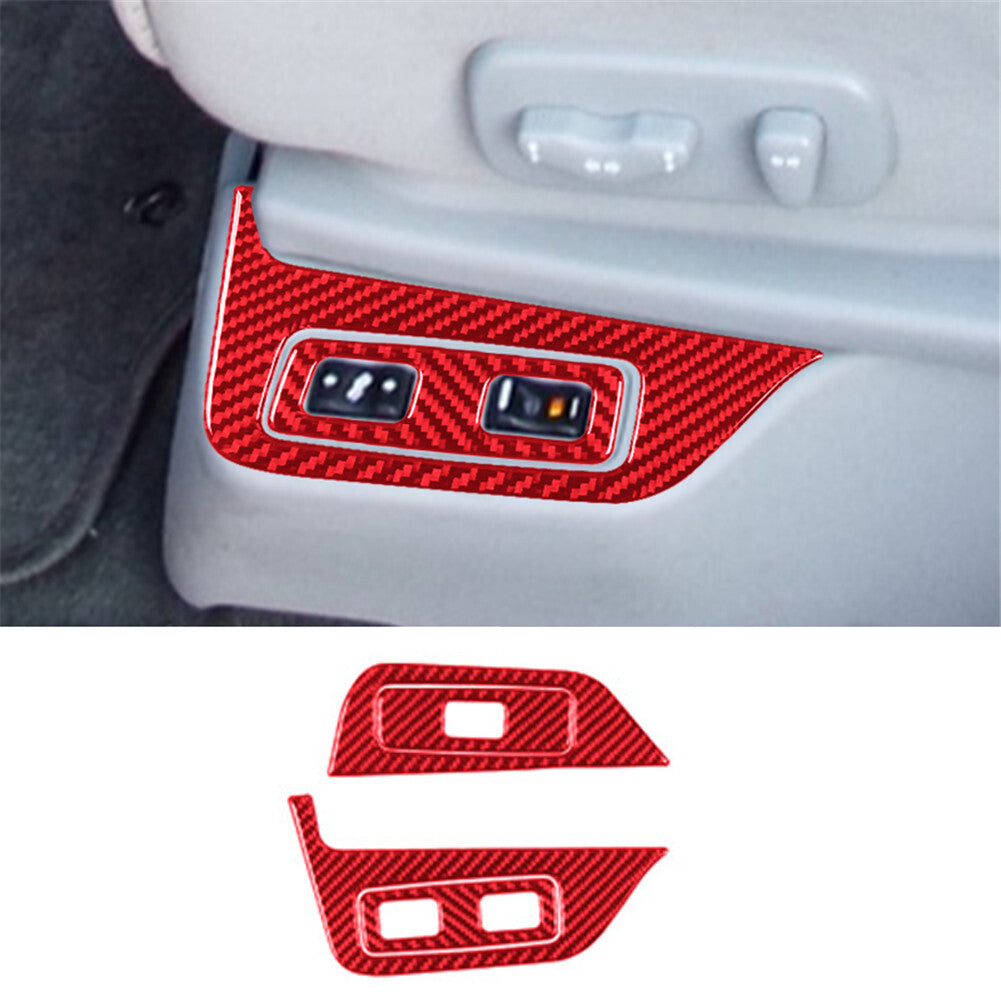 Red 4Pcs for Seat Heating Button Trim Cover Carbon Fiber for Nissan Quest 2004-2006