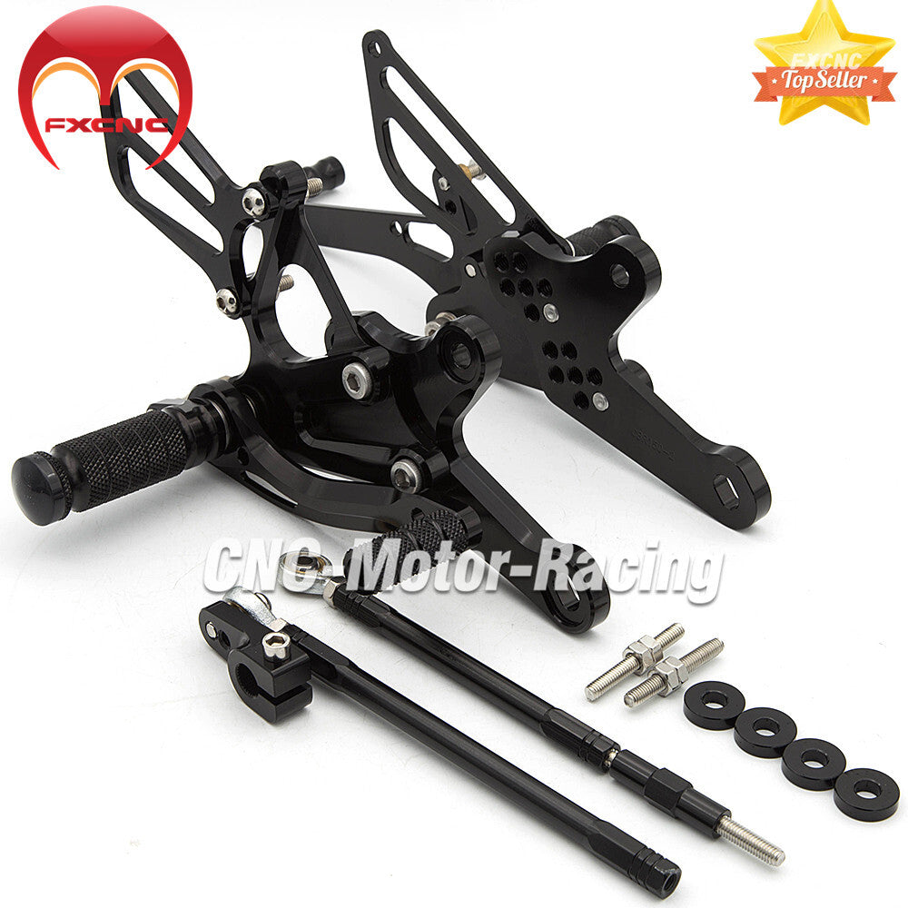 CNC-machined rear wheel footrest and foot pedals for Honda CBR125R (2011, 2012, 2013, 2014, 2015).