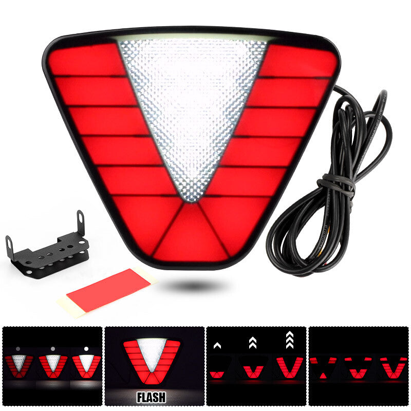 Universal F1 Style LED Strobe Rear Bumper Stop Tail Lamp Triangle Brake Light