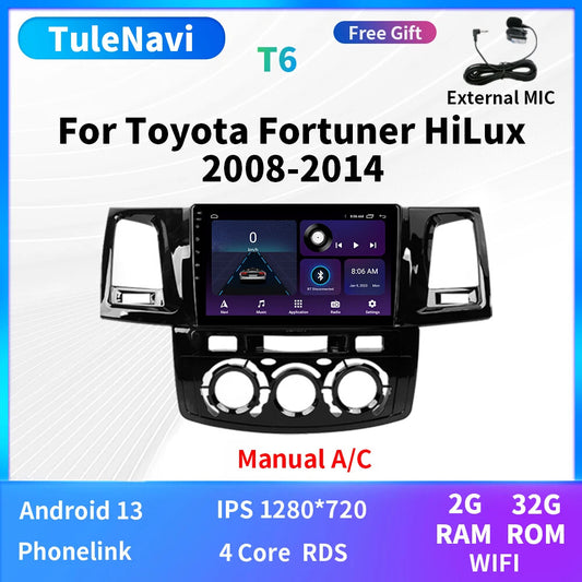 for Toyota Fortuner Hilux Car Radio Head Unit Player Multimedia GPS Navigation