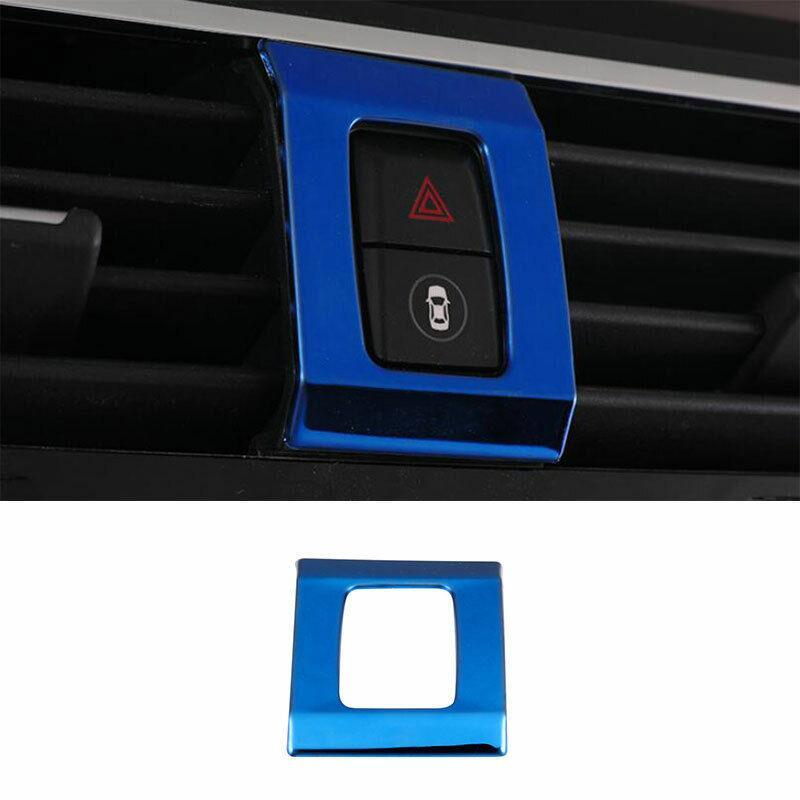 for BMW X3 G01 X4 G02 2018-2021 Blue Steel Emergency Light Switch Cover Decor 1X