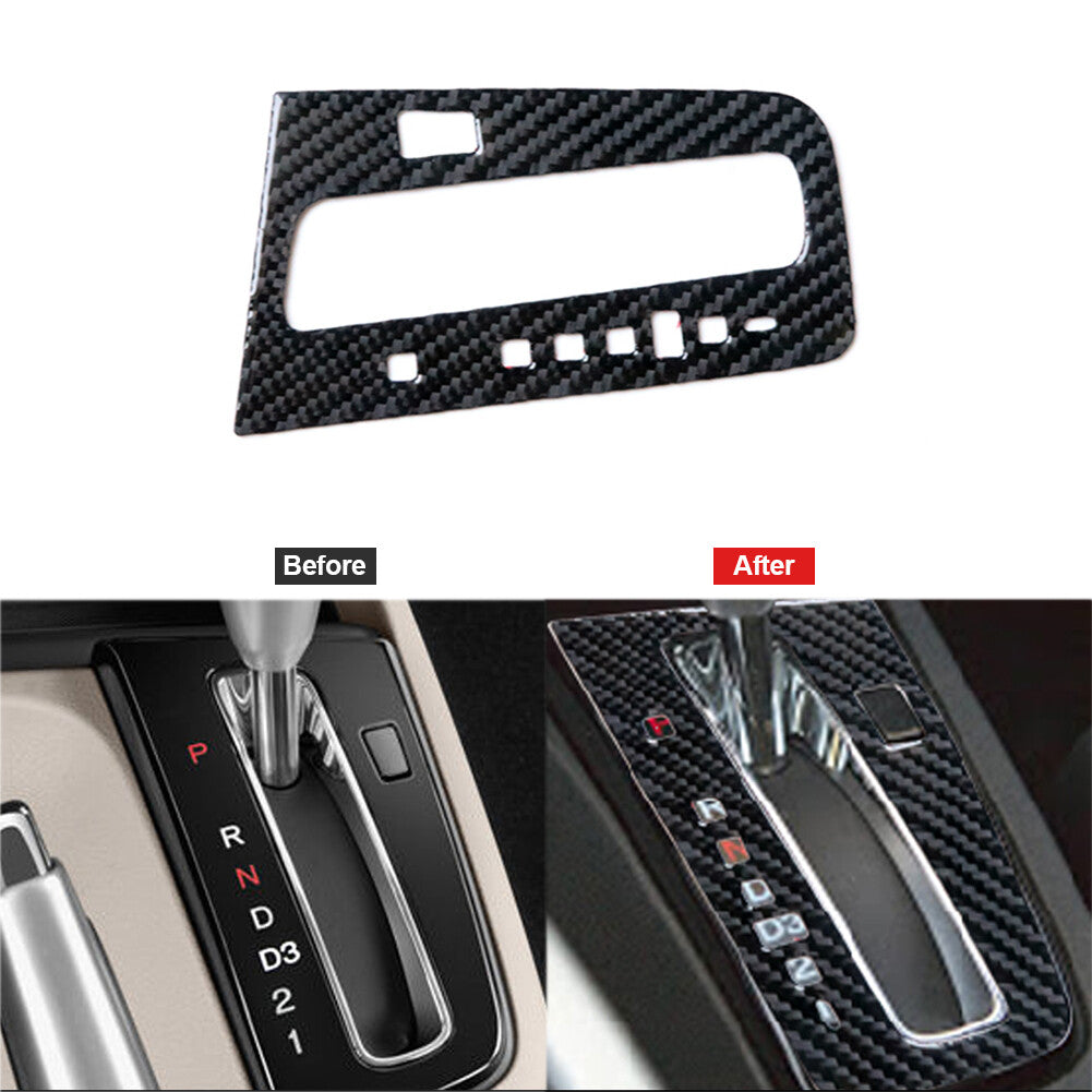 Carbon Fiber Auto Gear Shift Panel Trim Cover for Honda for Civic Coupe 13-15