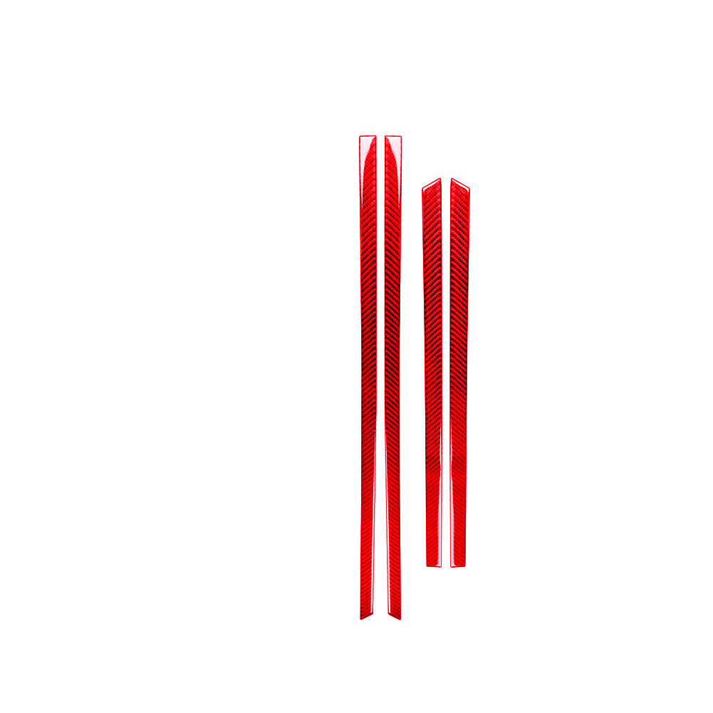 Red Carbon Fiber Inner Door Scuff Sill Cover Trim for Toyota 4Runner 2010-2020